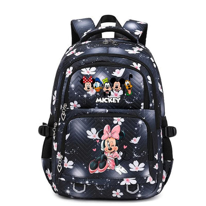 Mochila Mickey Minnie 3 Peças para Meninas e Meninos com Lancheira e Estojo, Mochila Escolar Fofa para Ensino Fundamental e Médio, Presente de Natal