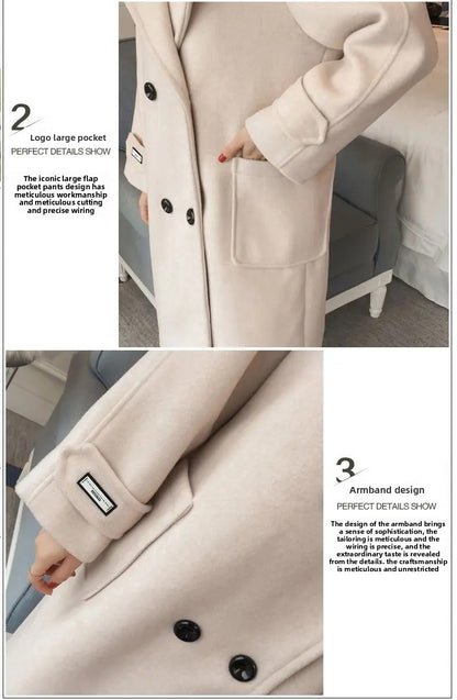 Fashionable Woolen Coat Women's Mid-Length Korean Style Hot Sale Of The Season New Spring Autumn Slimming Versatile Tweed Jacket