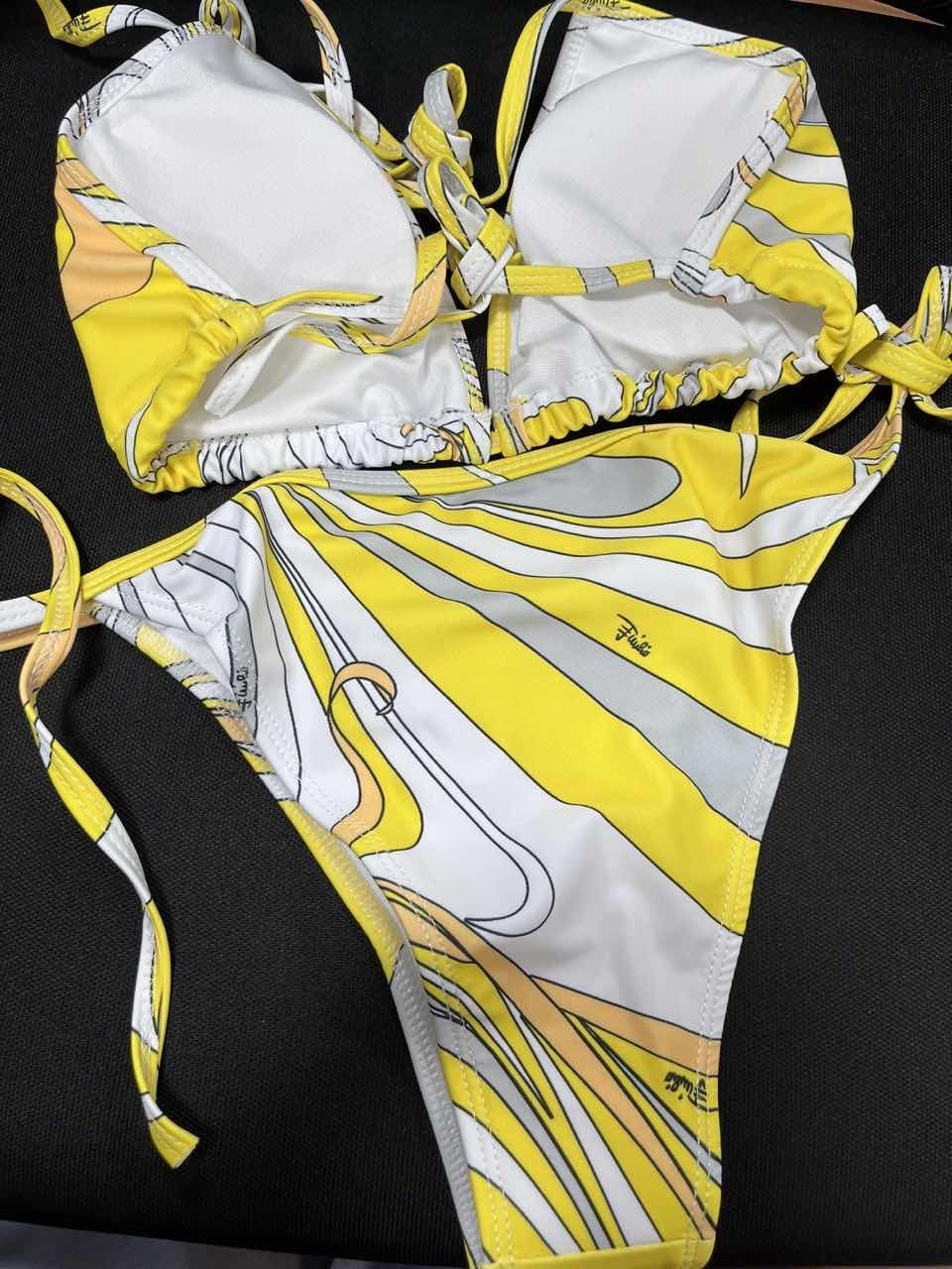 Luxury Design Women's Sexy Small Chest Push-up Kini Set Swimsuit Brand Beach Swimsuit Print Belly-covering Slimming Swimsuit