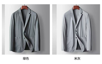 2025 Spring and Summer New Men's Casual Suit Light and Thin Elastic Middle aged Anti Wrinkle and Non Ironing Suit Coat Sunscreen