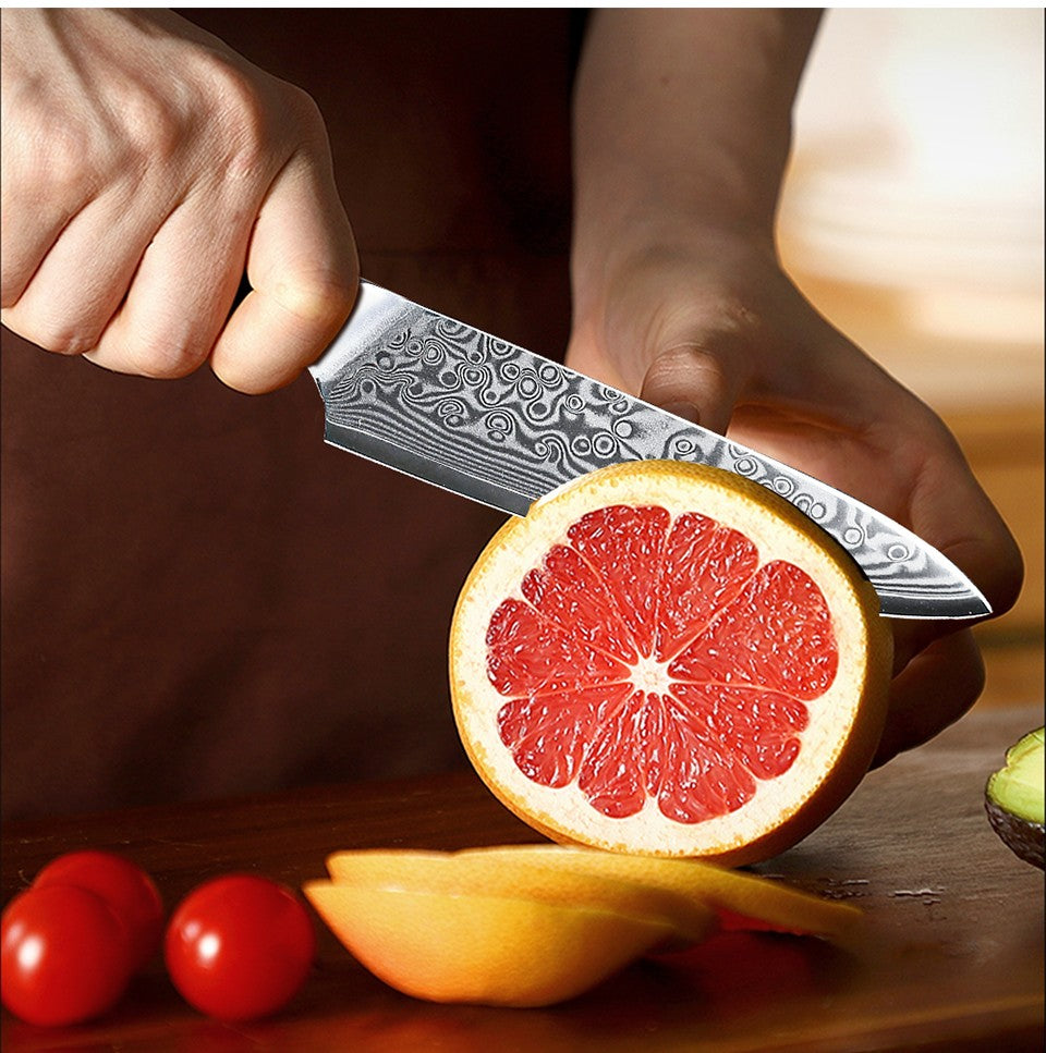 Conjunto de Facas TURWHO 1-6 Peças Aço Damasco 67 Camadas Facas de Cozinha Santoku Faca de Chef Faca Multiuso Para Pão Ferramentas de Cozinha