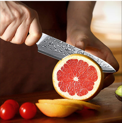 Conjunto de Facas TURWHO 1-6 Peças Aço Damasco 67 Camadas Facas de Cozinha Santoku Faca de Chef Faca Multiuso Para Pão Ferramentas de Cozinha