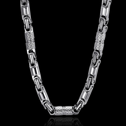 Colar Bicicleta Rock Punk HipHop 6mm Banhado a Ouro Joias Masculinas Femininas Corrente Bizantina de Aço Inoxidável Presentes