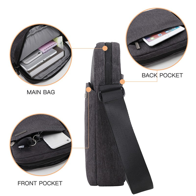 TINYAT Man's Simple Waist Bag Water Resistant Shoulder Bag Business Crossbody Bag work outdoor  for Daily Use Travel Office