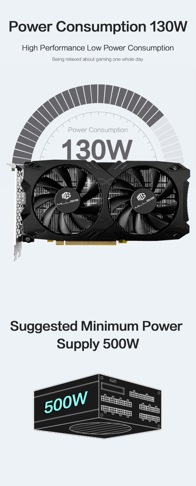 Placa de Vídeo MLLSE RX 5500xt 8gb Gaming 7NM 128bit GDDR6 8 pinos PCI Express 4.0 x 8 1717MHz HDMI*1 DP*3 Desktop