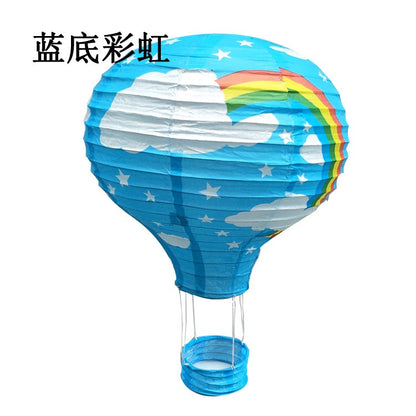 1pc Ceremony Holiday Party Folding Paper Lantern Hot Air Balloon Shape 30/40cm Pink Blue For Kids Baptism Birthday Wedding Decor