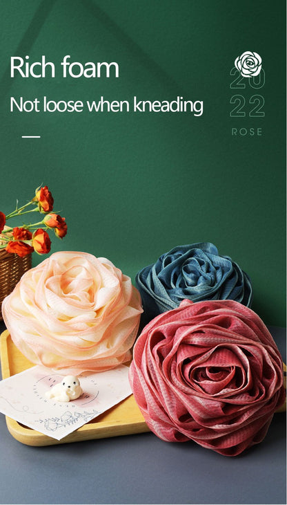 Elastic Mesh Lanyard Design, Body Cleaner Exfoliating Bath Flower, Nylon Cleaning Brush Bath Puff Body Cleaning