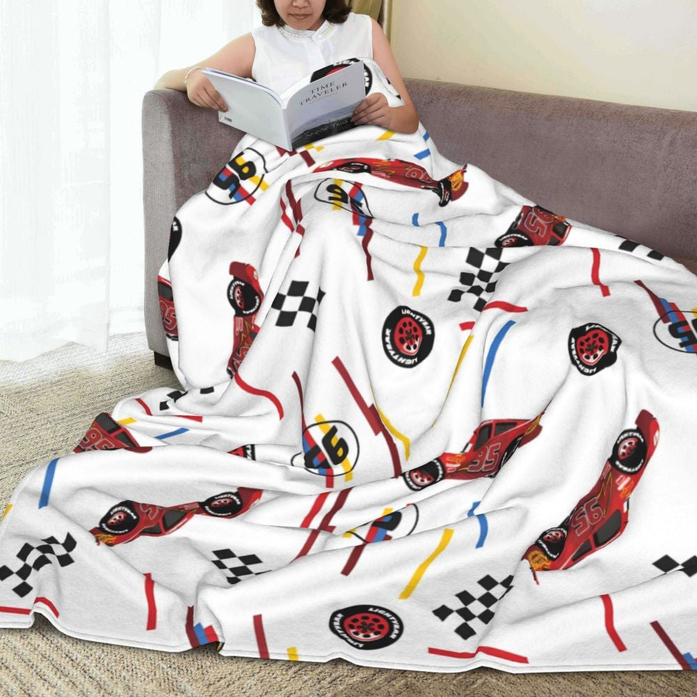 Cars Lightning McQueen 95 Flannel Blanket Life Is A Highway Super Warm Throw Blanket for Couch Bed Picnic Bedspread Sofa Bed