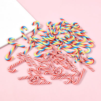 10/30/50Pcs Mini Candy Cane Christmas Decoration Red White Resin Candy DIY Crafts Xmas Pendant Navidad Home Decor 2026 New Year