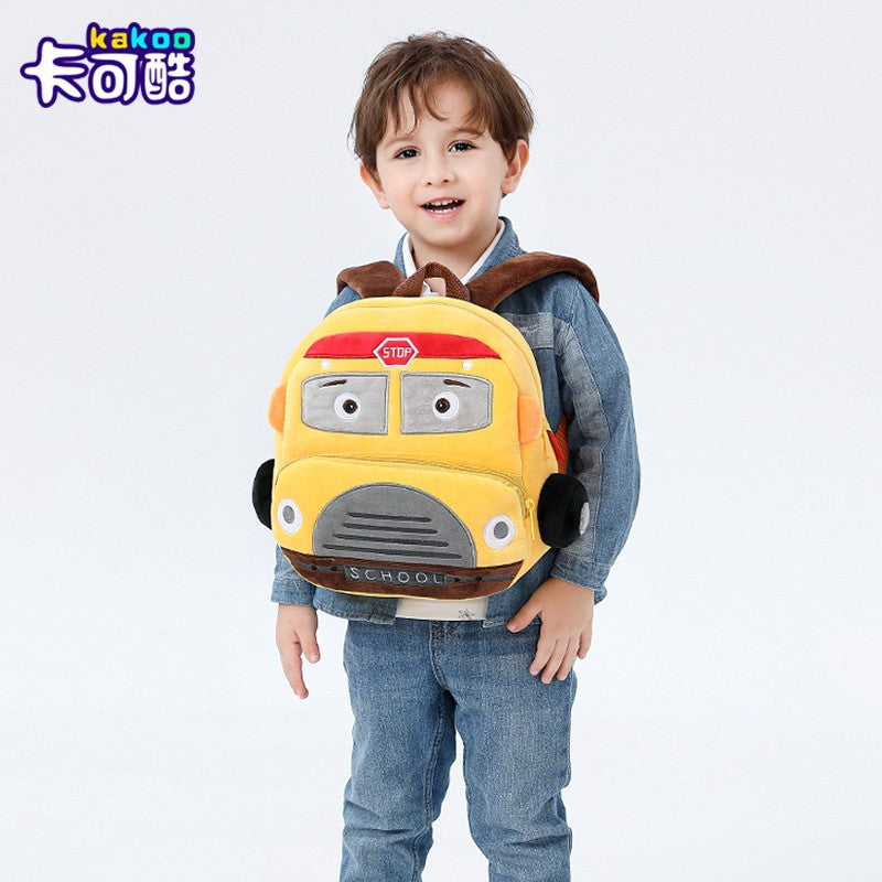 Mochila de carro estéreo de desenho animado para meninos e meninas de 2 a 4 anos, mochila escolar de jardim de infância, mochila de pelúcia infantil