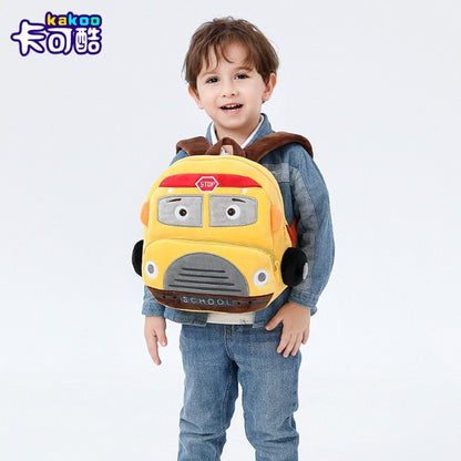 Mochila de carro estéreo de desenho animado para meninos e meninas de 2 a 4 anos, mochila escolar de jardim de infância, mochila de pelúcia infantil