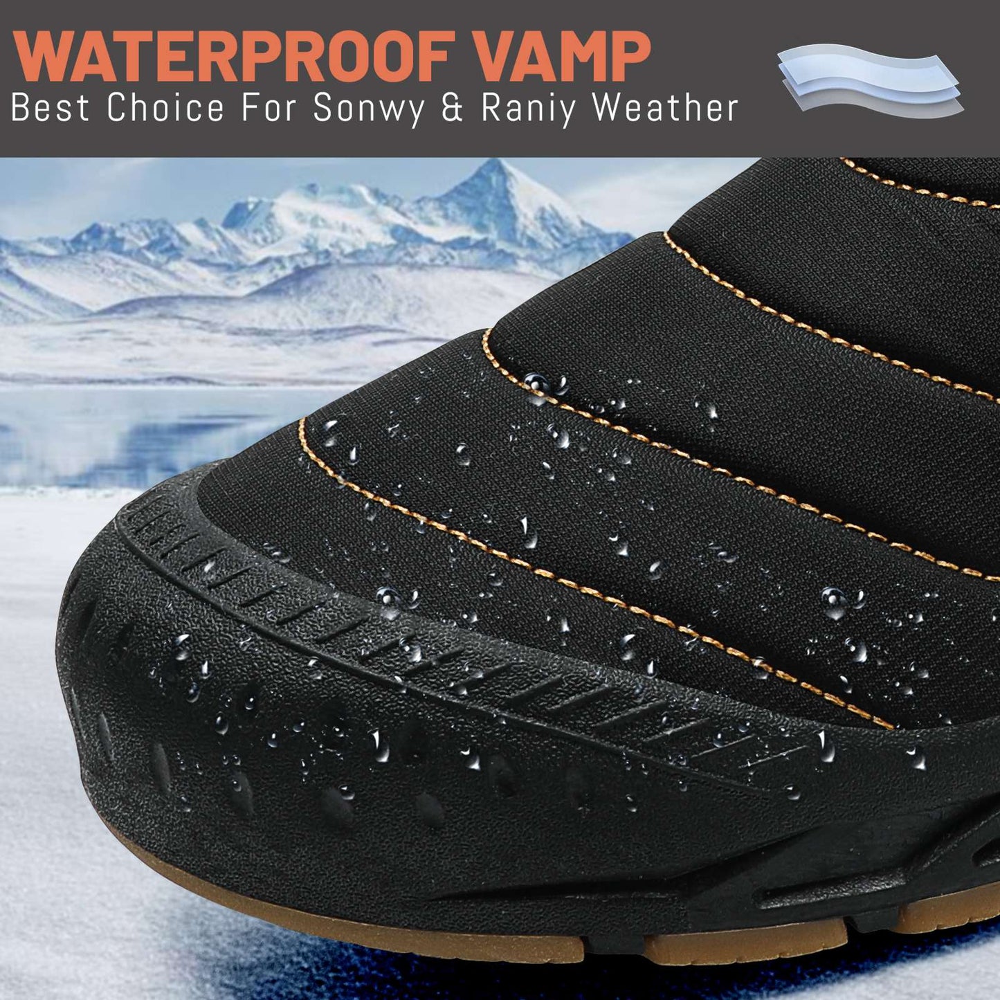 Oiaano Winter Wide Toe Men Black Boots Waterproof Barefoot Women Shoes Outdoor Snow Warm Thick Plush Soft Sole Breathable  Sport