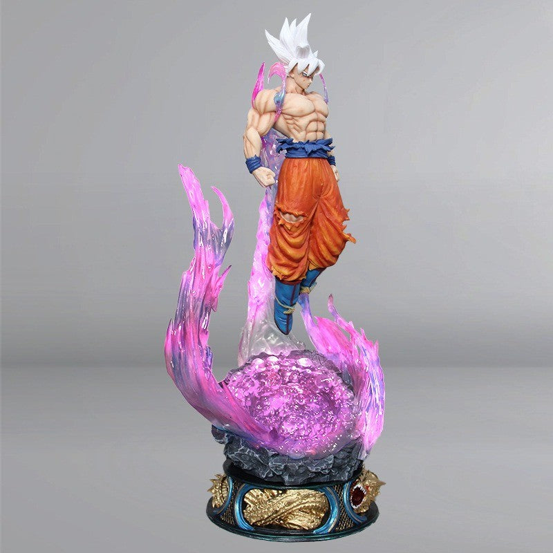 Anime Dragon Ball 25cm Super Saiyan Ultra Instinct Goku Boneco de Ação Estátua de PVC Colecionável Brinquedo Presente Enfeite de Mesa