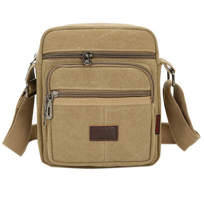 Multifunctional Men's Shoulder Bag Flap Solid Color Casual Messenger Canvas Travel Male Crossbody Bags