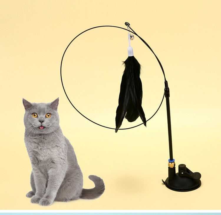 Brinquedo interativo para gatos, brinquedo de varinha para gatos, brinquedo para provocar gatinhos, brinquedo de varinha com ventosa, suprimentos para animais de estimação