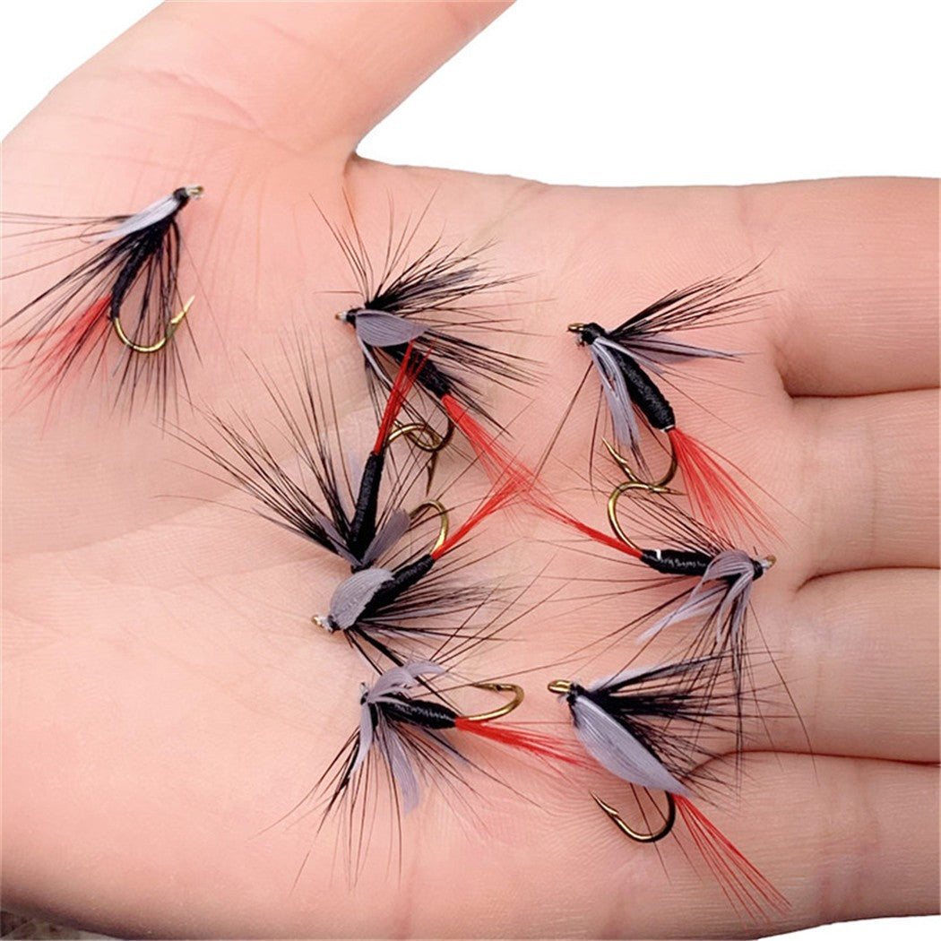 6 Unidades/Caixa Iscas de Pesca com Mosca Insetos Estilos Diferentes Mistos Moscas Pesca de Truta Ninfas Secas Iscas de Pesca com Mosca