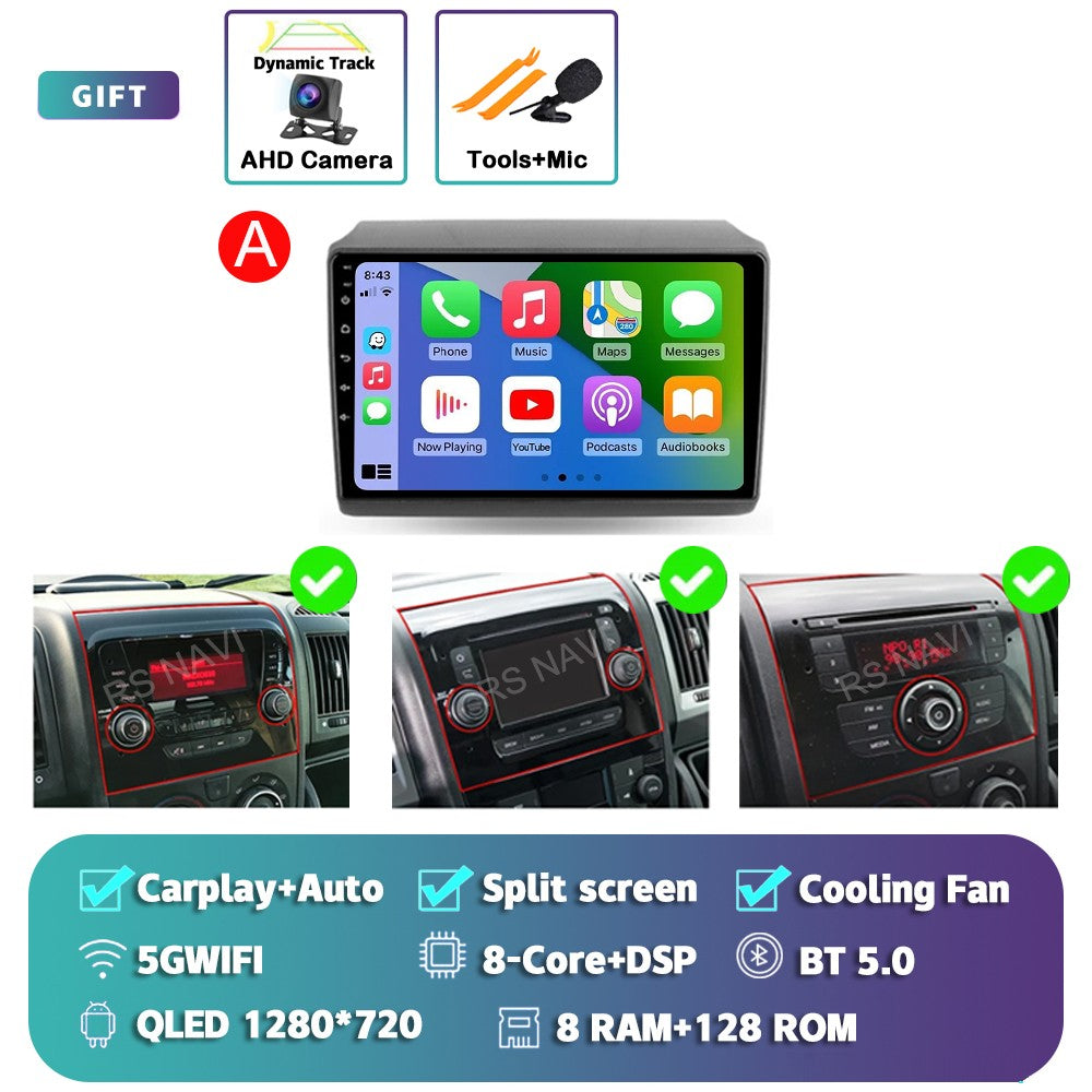 Android 15 Car Radio For Fiat Ducato Peugeot Boxer Citroen Jumper 2006 -2022 Wireless Carplay multimedia Android Auto 4G