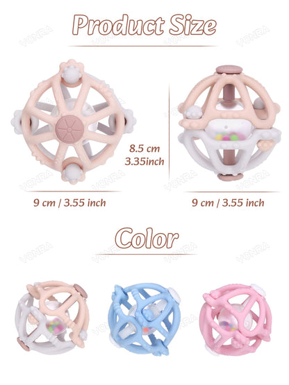 Removable Rattle & Sensory Teether Bed Bell Silicone Montessori Ball Newborn Baby Toys Children's Kids Gift Development Games