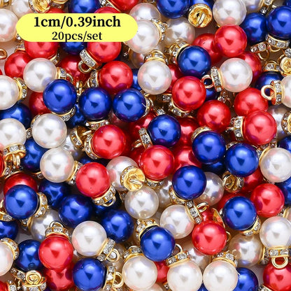 20pcs/set Shiny CCB Christmas Beads Pendant Classic Golden Rhinestone Spacer Beads For Earrings  Making Fashion Accessories