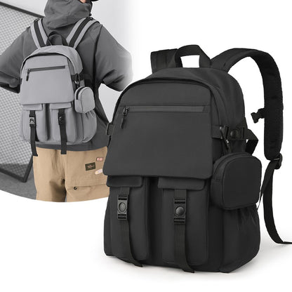 Mochila Masculina Simples e Moderna - Grande Capacidade, Compartimento para Laptop, Vários Bolsos, Ideal para Estudantes e Viagens