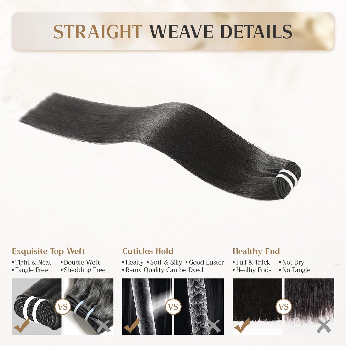 Wacur 12A cabelo liso natural cru trançado 12-30 polegadas preto natural 100% Remy hair extensions para cabelos virgens para mulheres