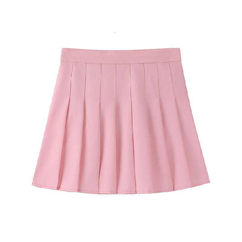 1pcs Spring Summer Womens Mini Skirts Girls Pleated Skirts Lady High Waist Cute Pink Skirt Student Short Skirt JK Uniform Skirts