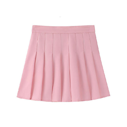1pcs Spring Summer Womens Mini Skirts Girls Pleated Skirts Lady High Waist Cute Pink Skirt Student Short Skirt JK Uniform Skirts