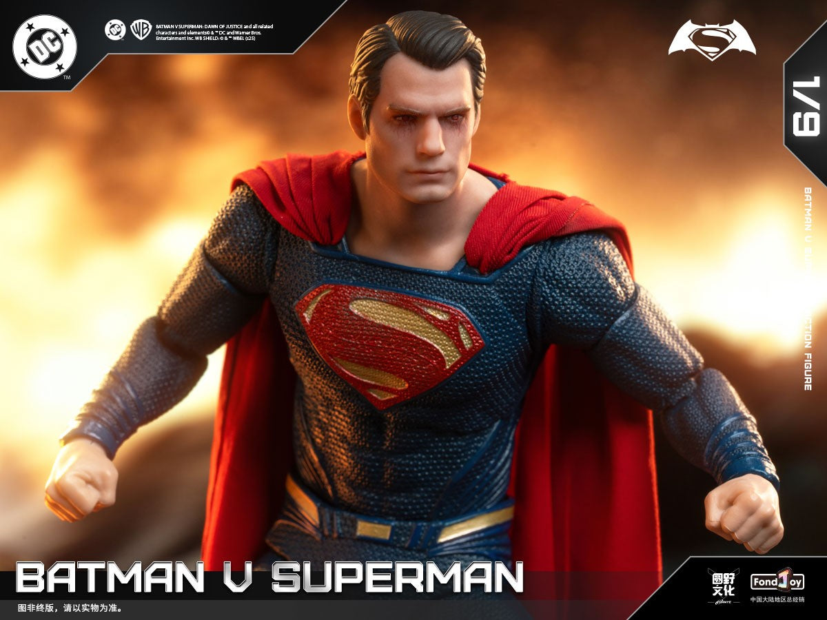 Novo conjunto de figuras Fondjoy BVS, Boneco de Ação Batman Blindado, Superman com Armadura Danificada 1/9 Batman V Superman: A Origem da Justiça DC Toys