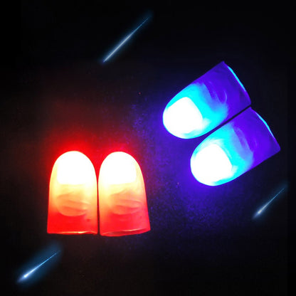 2pcs Thumb Finger Light Luminous Finger Light Magic Trick Props Halloween 2025 Decoration Glowing Fingers Glow in The Dark