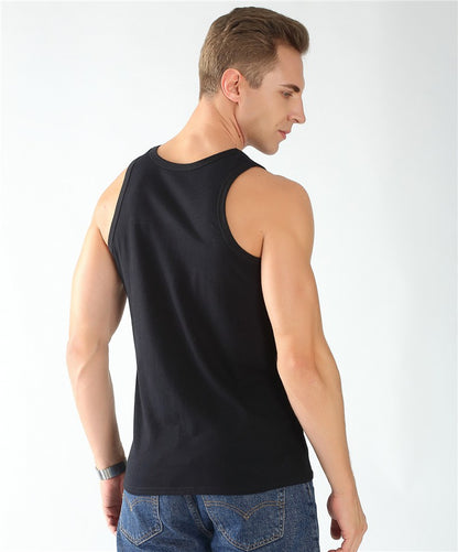 Cotton Tank Top Men  Summer Shirt Solid Color Undershirts soft O-neck plus size M to 4XL