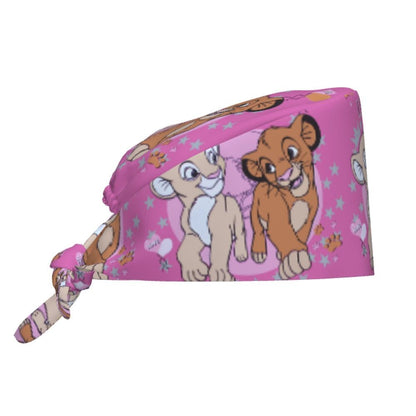 Boné cirúrgico personalizado O Rei Leão, divertido, para homens e mulheres, chapéu de esfoliação, gorro de enfermeira para dentista