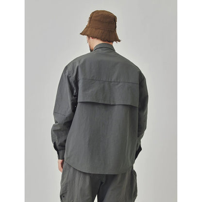 Men Outdoor Waterproof Quick Dry Lightweight Tack Techwear Cargo Shirts Man Streetwear Loose Casual Long Sleeve Oversize Shirt