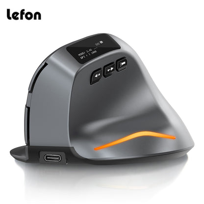 Lefon F26C Vertical Mouse Wireless Bluetooth Ergonomic Mouse with OLED Screen Optical Rechargeable Gaming Mice for PC Laptop