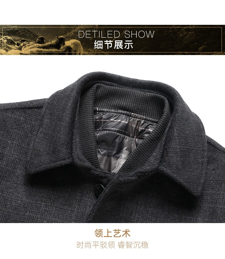 2024 New style Men's Woolen Coat Winter Classic Casual Overcoat Mens high quality Thicken trench coat men full size M-4XL