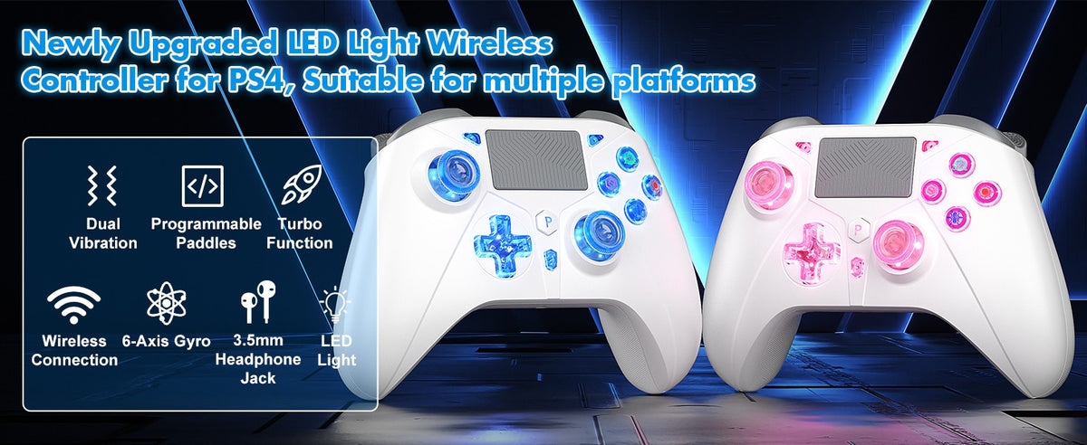 Wireless Controller for PlayStation 4/PS4 Pro/Slim/PS3/PC/IOS/Switch Gamepad Turbo Dual Shock Vibration 6Axis Gyro Game Joystick