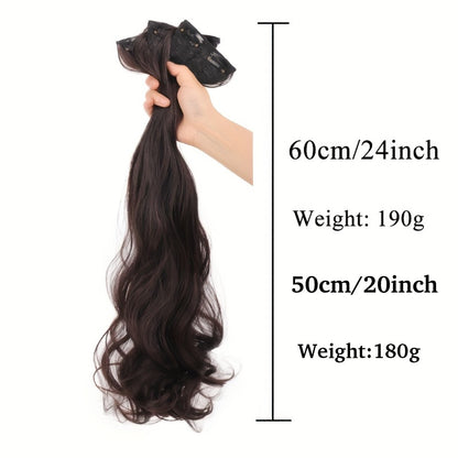Conjunto de corte de cabelo sintético feminino 3pçs - extensão de cabelo ondulado natural invisível com presilha BB fixada ao cabelo feminino peruca resistente ao calor