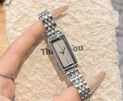 GEDI Square Watch Stainless Steel Gold Vintage Watches for Woman Luxury Elegant Waterproof Quartz Wristwatch Gifts Girlfriend