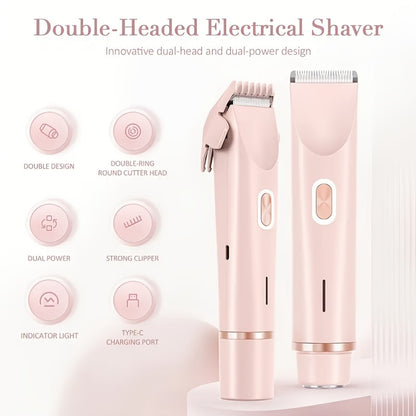 Hair Remover Women's Double Head Shaver Private Hair Trimmer Electric Shaver Women's Hair Remover Christmas Gift, Valentine's Da