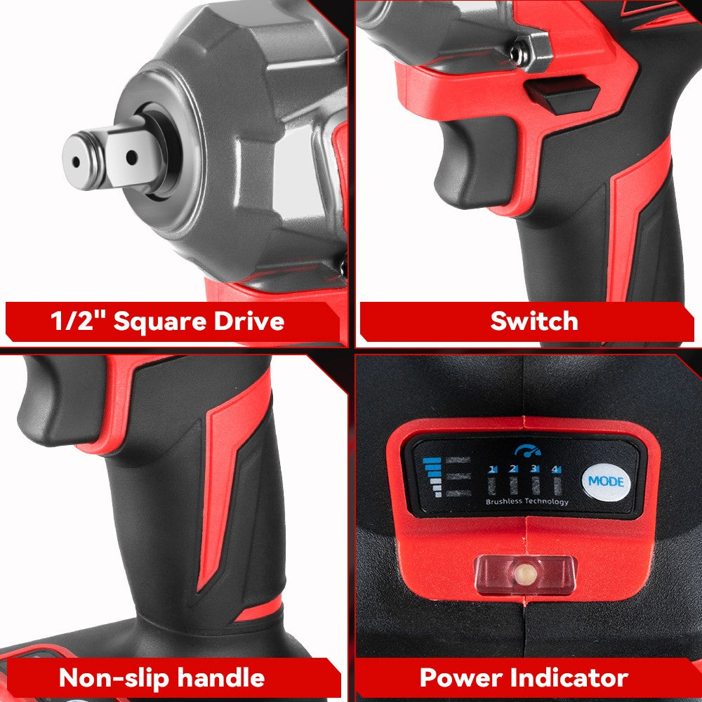 Parafuso de impacto elétrico sem fio sem escovas ONEVAN 1200 W Chave de fenda portátil Ferramenta de reparação para bateria Makita 18 V Pin