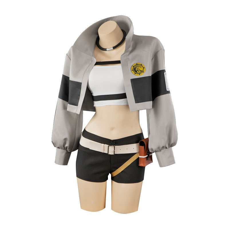 Anime GACHIAKUTA Cosplay Costume Riyo Punk Short Jacket Short Bag Set Jirai Kei Girl Casual Battle Adult Men's Costume