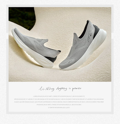 Li-Ning Men SOFT GO 2 KNIT Slip-on Casual Walking Shoes Cushion Comfy Stable LiNing Mesh Jogging Daily Sports Sneakers AGLV017