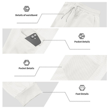 Men's Clothing  Pants Autumn Winter Fashion Casual Heavyweight Small Check Loose Jogger Sweatpants Waffles