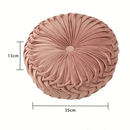Velvet Pumpkin Pillow Backrest Lumbar Support Cushion Soft Round Solid Color Suitable for Sofa Bed Floor Office Chair
