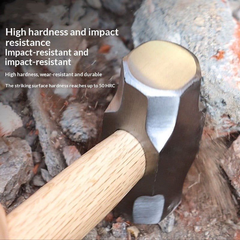 Mini Hammer High Carbon Steel Hammer Solid Wood Short Handle Octagonal or Round Head Hammer Small Manual Hardware Tool
