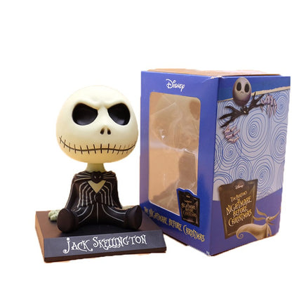 Coleção de Brinquedos 25º Aniversário: Boneco Articulado de Luxo Jack Skellington de O Estranho Mundo de Jack com Cabeças Intercambiáveis