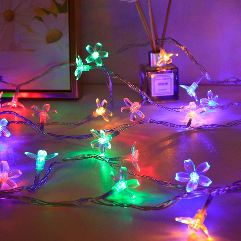 10/20M Cherry Blossom Garland Fairy Lights Indoor Christmas Decoration String Lights 200LED for Wedding Pink Party Decorations