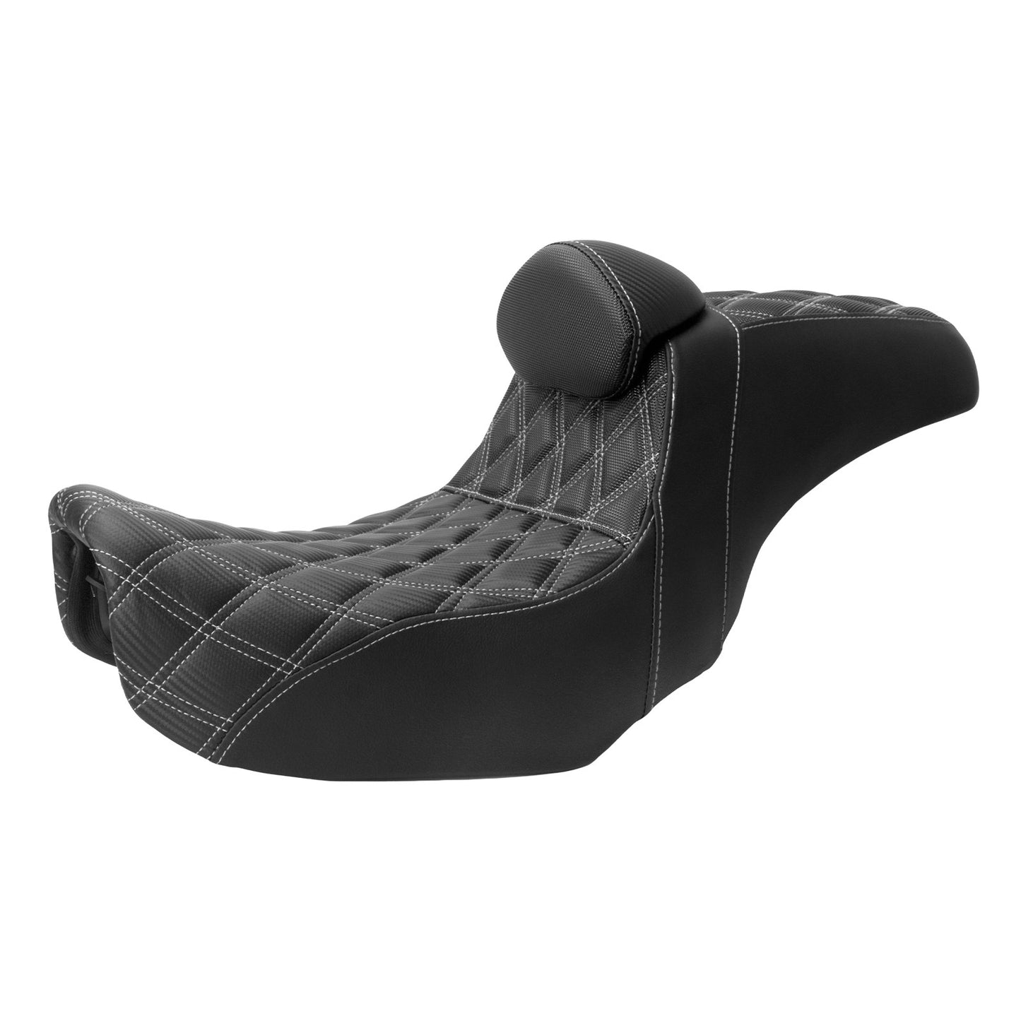Assento de passageiro com encosto para motocicleta, banco duplo com almofadas para Harley Dyna Fat Bob Low Rider FXDL FLD 2006-2017