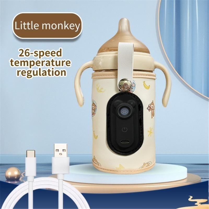 Baby Bottle Warmer Compact Designs Travel Friendly Baby Milk Warmer USB Baby Bottle Heater with Adjustable Temperature L8RB