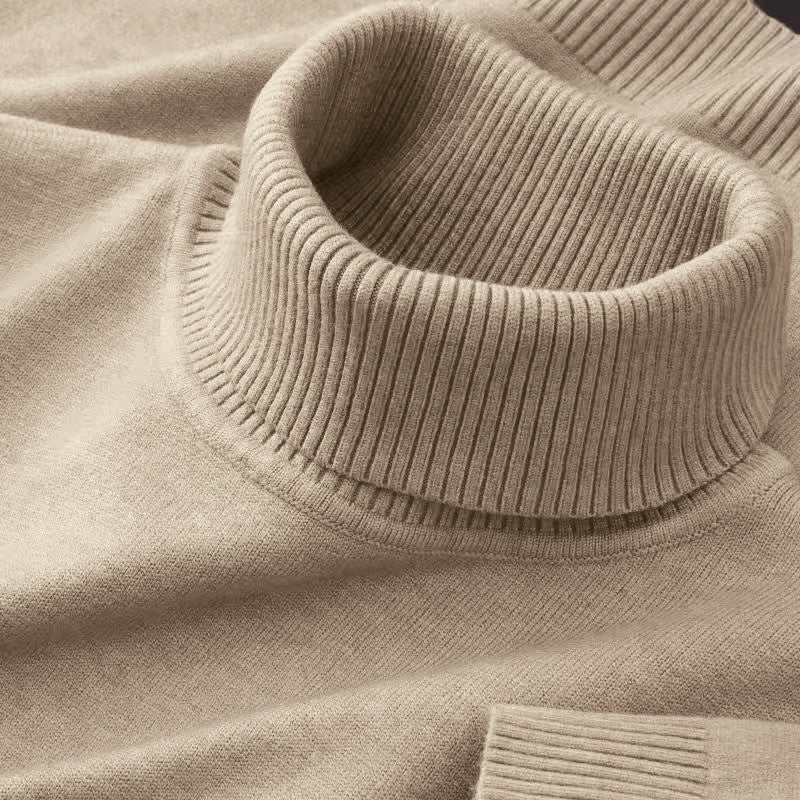 New Mens Knitted Sweaters Solid Color Turtleneck Breathable Pullovers Outdoor Warm Basic Streetwear Business Woolen Pullovers