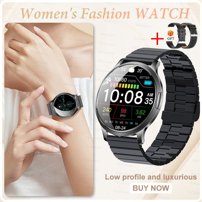 New Women Smart Watch 1.32"AMOLED Full Touch Screen Bluetooth Call Blood Pressure IP68 Waterproof NFC 7.3mm Ultra-thin bracelet